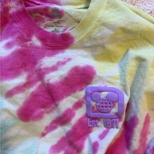 Disney Parks Official Spirit Jersey Tie-Dye Short with Disney World Patch